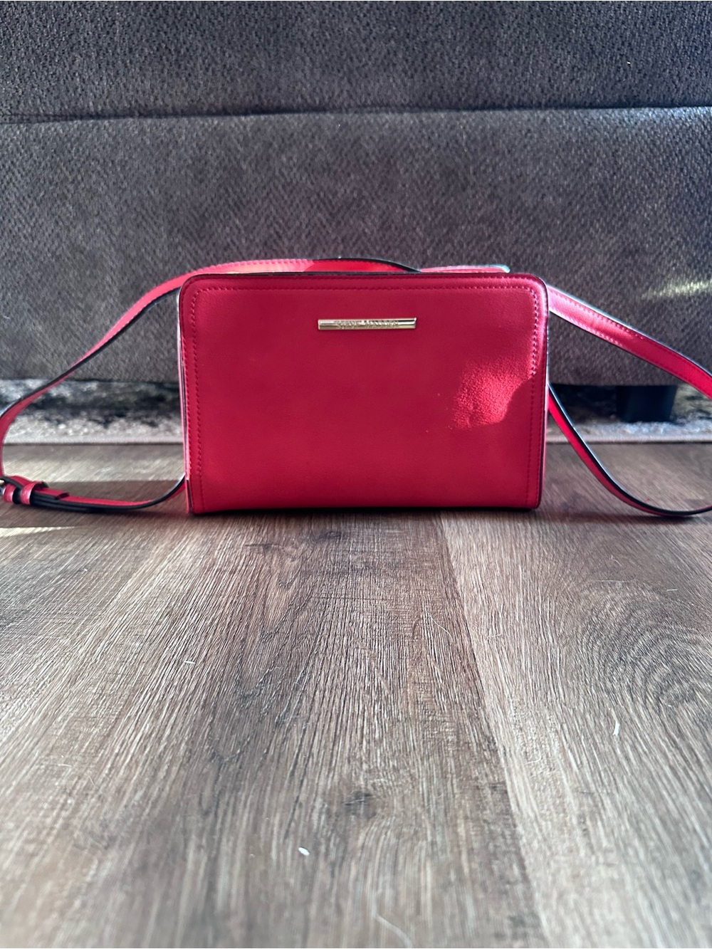 Steve Madden Red Crossbody Bag with Gold Accent